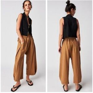 Free People Tan Wide Leg Pants
